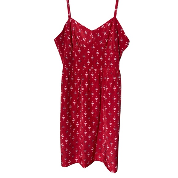 J. CREW RED & WHITE PRINT MINI DRESS SZ 14 - Picture 3 of 8